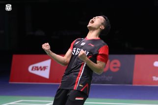 Ginting Ungkap Kunci Kemenangan Atas Kento Momota, Alhamdulillah, Indonesia Unggul 1-0 - JPNN.com Jogja