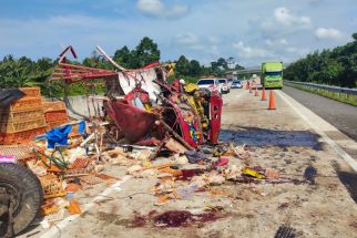 Truck Pengangkut Ayam Kecelakaan di Tol Kalianda, Ada Korban Jiwa - JPNN.com Lampung
