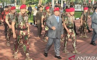 Prabowo Hadiri HUT Kopassus, Lihat Pejabat TNI yang Mendampingi
