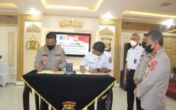 Ada Kesepakatan Antara Polda Lampung dan PT KAI Tanjung Karang - JPNN.com Jatim