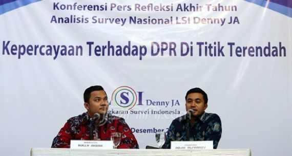 LSI: Kepercayaan Terhadap DPR Paling Rendah dan Presiden Tertinggi - JPNN.com