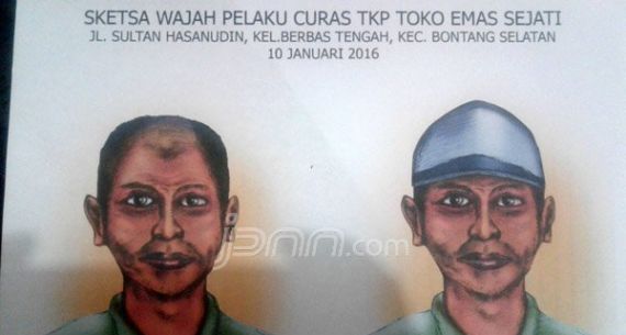 GEGER! Beredar Sketsa Wajah Perampok Toko Emas Bontang - JPNN.com