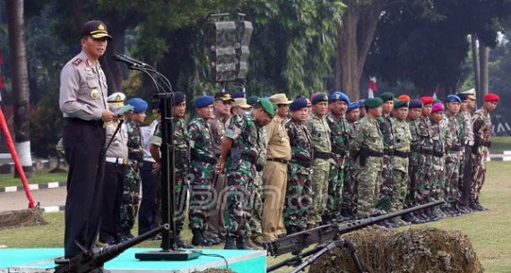 Apel Gabungan TNI, Polda Metro Jaya, Pemprov DKI Jakarta, Ormas dan Mahasiswa - JPNN.com