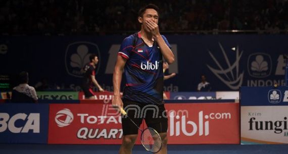 Tunggal Putra Indonesia Jonatan Christie Tumbang - JPNN.com