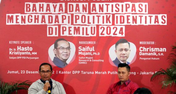 Diskusi Politik Identitas Pemilu 2024 di Kantor DPP Taruna Merah Putih - JPNN.com