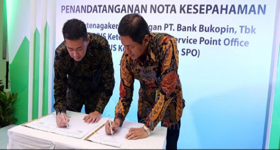 MOU layanan Service Point Office (SPO) Bank Bukopin dengan BPJS Ketenagakerjaan - JPNN.com