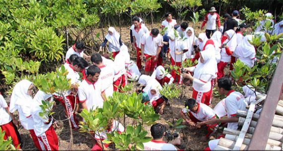 Kenali Alam, Pelajar Tanam Pohon Mangrove - JPNN.com