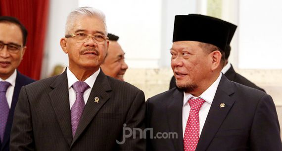 Ketua MA Hatta Ali dan Ketua DPD La Nyalla Mattalitti - JPNN.com