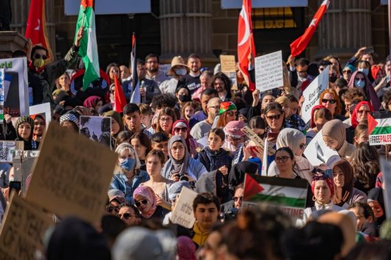 Komunitas Indonesia Ikut Aksi Bela Palestina di Australia - JPNN.COM