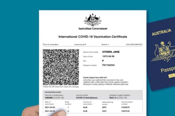 Sertifikat Vaksin COVID Australia Untuk Perjalanan Internasional Tersedia Mulai Minggu Ini - JPNN.COM
