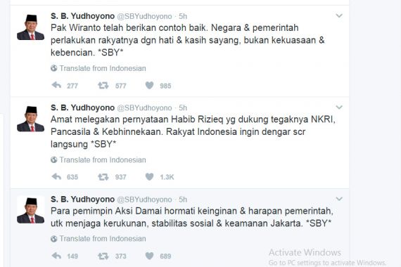 SBY: Terima kasih Pak Wiranto, Habib Rizieq - JPNN.COM