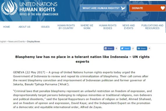 Para Pakar HAM PBB Minta Indonesia Bebaskan Ahok Secepatnya - JPNN.COM