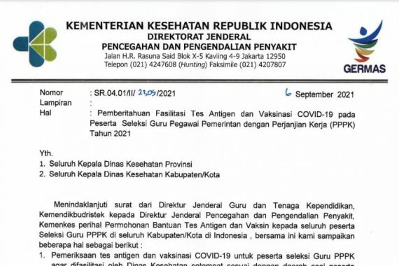 Swab Antigen & Vaksinasi Peserta Seleksi PPPK Guru Ditanggung Kemenkes, Alhamdulillah - JPNN.COM