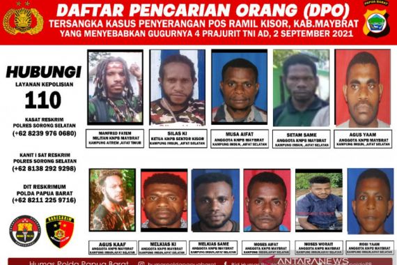 Perintah Irjen Tornagogo Sihombing ke Polres Jajaran, Sebar Foto DPO KNPB Penyerang Posramil Kisor - JPNN.COM