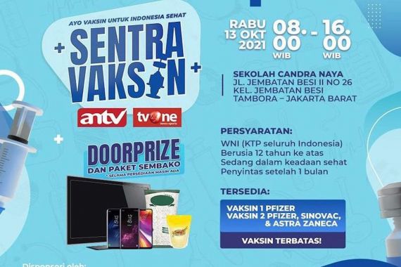 ANTV dan tvOne Kembali Menggelar Vaksinasi Massal di Jakarta Barat - JPNN.COM