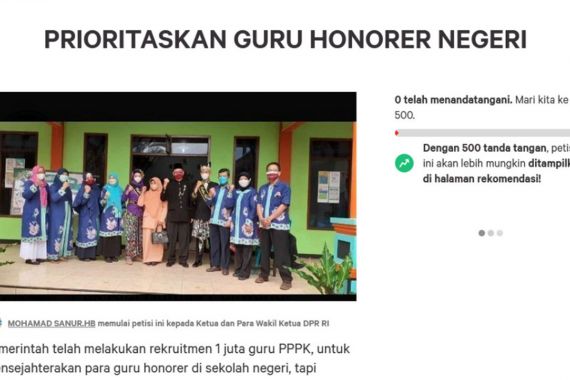 Beredar Petisi Prioritaskan Guru Honorer Negeri pada Tes PPPK Tahap II, Targetkan 100 Ribu Tanda Tangan - JPNN.COM