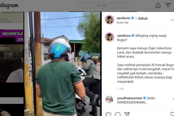 Aksi Sandiaga Uno saat Terjebak Macet di Puncak Bogor Menarik Perhatian, Lihat - JPNN.COM