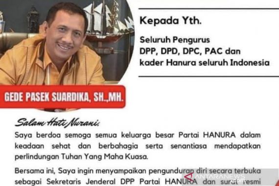 Gede Pasek Mundur dari Jabatan Sekjen Partai Hanura  - JPNN.COM