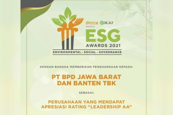 Komitmen BJB dalam ESG Diganjar Penghargaan dari Disclosure Awards 2021 - JPNN.COM