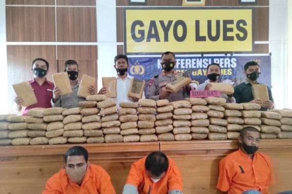 Polisi Gagalkan Penyelundupan 158 Kg Ganja ke Sumut, Lihat Tampang Pelakunya - JPNN.COM