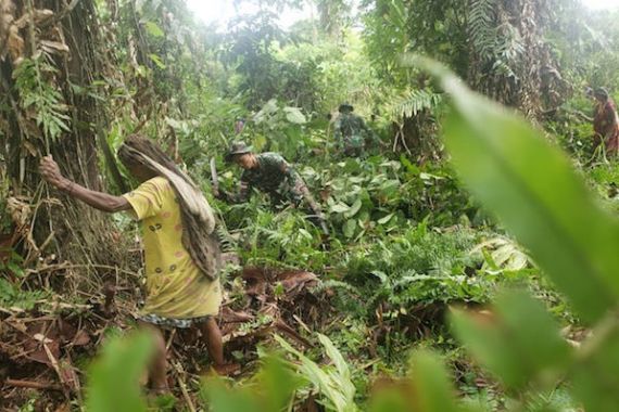 Prajurit TNI Beraksi di Pegunungan Bintang, Kepala Kampung Beri Pujian - JPNN.COM