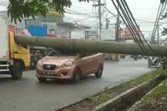Angin Kencang Terjang Jabodetabek, Pohon Tumbang di Pamulang, 4 Orang Terluka - JPNN.COM