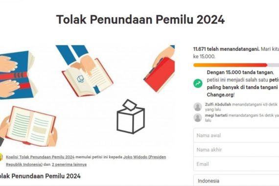 Trending Ajakan Tandatangani Petisi Tolak Penundaan Pemilu 2024, Ini Inisiatornya - JPNN.COM