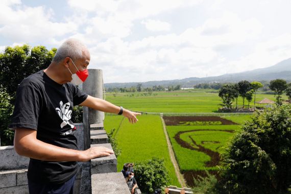 Ganjar Pengin Sawah yang Bergambar Wajahnya jadi Desa Wisata - JPNN.COM