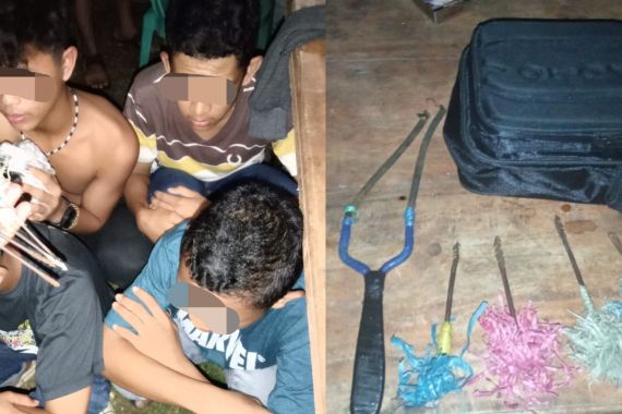4 Remaja Membawa Senjata Tajam dan Kondom ke Pasar Malam, Warga Curiga, Begini Akhirnya - JPNN.COM