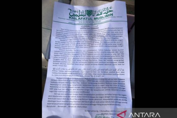 Ini Selebaran yang Dibagikan Rombongan Beratribut Khilafah, Densus 88: Waspada - JPNN.COM