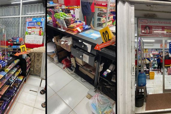 2 Perampok Bersenpi Beraksi di Minimarket, Gasak Uang Puluhan Juta Rupiah - JPNN.COM