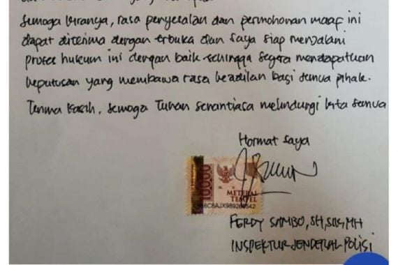 ferdy sambo surat