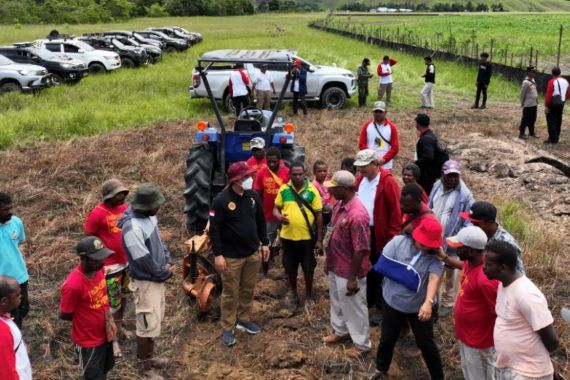 BIN dan Papua Muda Inspiratif Berdayakan Ratusan Orang Bekerja di Lahan Jagung - JPNN.COM
