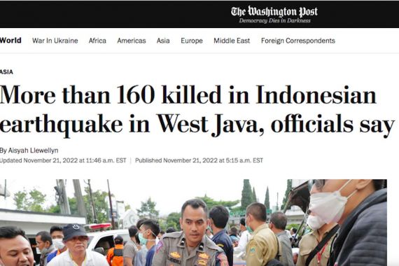 Pemberitaan Berbagai Media Internasional soal Gempa Cianjur - JPNN.COM