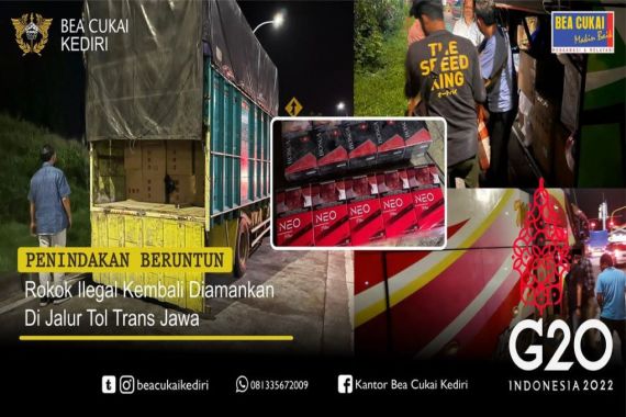 Bea Cukai Kediri Amankan Jutaan Batang Rokok Ilegal di Tol Trans Jawa - JPNN.COM
