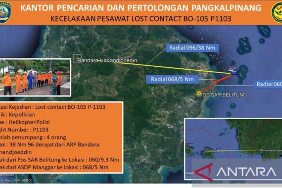 Helikopter Polri Dikabarkan Hilang Kontak di Perairan Belitung Timur - JPNN.COM