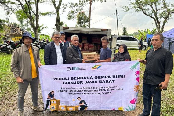 Holding Perkebunan Nusantara & Satgas Bencana BUMN Bersinergi Bantu Korban Gempa di Cianjur - JPNN.COM