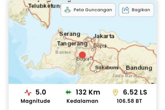 Info Terkini BPBD Soal Dampak Gempa Magnitudo 5 yang Mengguncang Kota Bogor - JPNN.COM