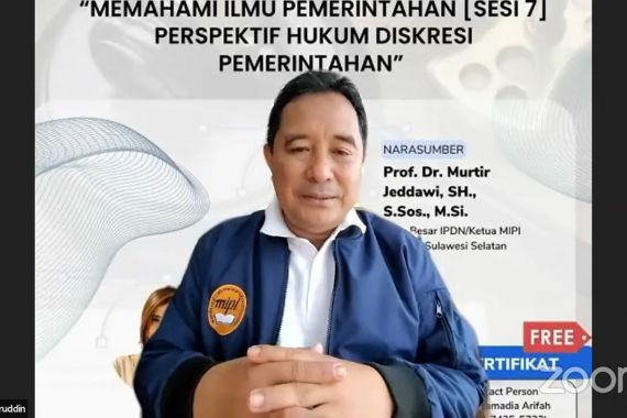 Webinar MIPI Mengulas Konsep Diskresi Pemerintahan, Simak Penjelasan Bahtiar & Guru Besar IPDN - JPNN.COM