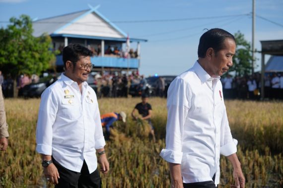 Presiden Jokowi dan Mentan SYL Panen Raya di Maros, Sulsel - JPNN.COM