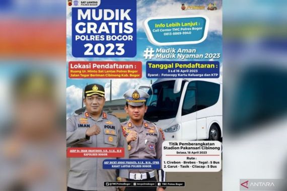 Polres Bogor Buka Pendaftaran Mudik Gratis untuk 550 Orang, Ini Syarat Bagi Calon Peserta - JPNN.COM