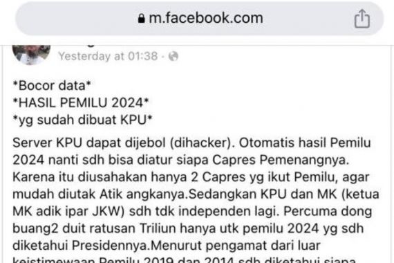 Partai Garuda Minta Masyarakat Jangan Terprovokasi Hoaks Data Pemilu 2024 - JPNN.COM