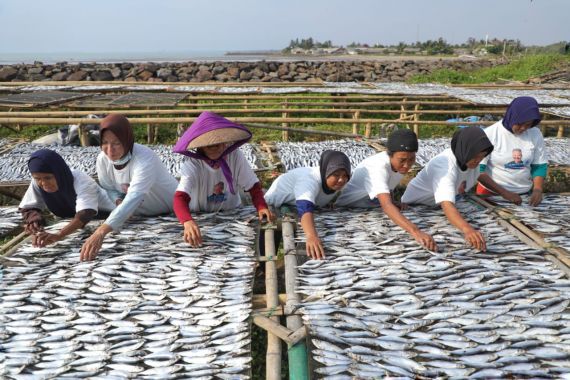 Nelayan Dukung Ganjar Gelar Praktik Pengolahan Ikan Bersama Warga Pandeglang - JPNN.COM