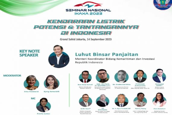 Kupas Tuntas Kendaraan Listrik, IKAXA Undang Menko Luhut di Seminar Nasional - JPNN.COM