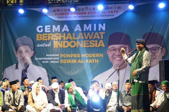 Selawatan di Sukabumi, Anies Kampanyekan Pelestarian dan Pengembangan Budaya - JPNN.COM