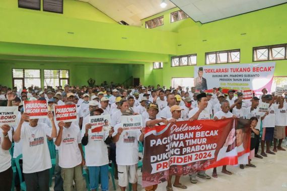 Ratusan Tukang Becak di Jatim Mendeklarasikan Dukungan ke Prabowo - JPNN.COM