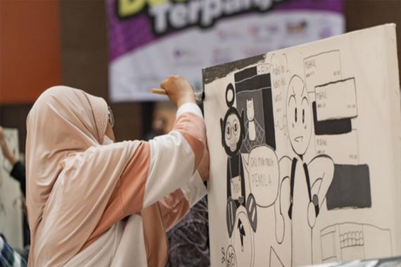 Kolaborasi Ratusan Mahasiswa dan Dosen Membuat Doodle Art Terpanjang, Raih Rekor MURI - JPNN.COM