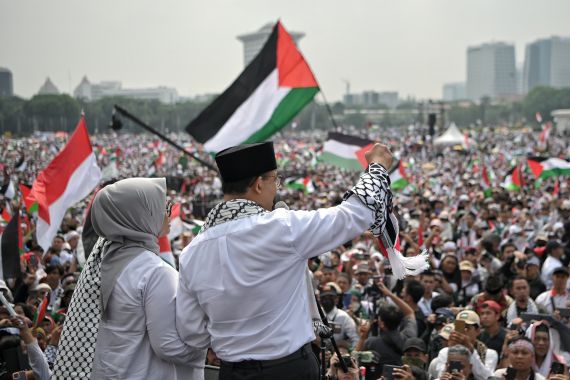 Aksi Bela Palestina, Anies Pimpin Seruan Free Palestine! Occupation No More! - JPNN.COM