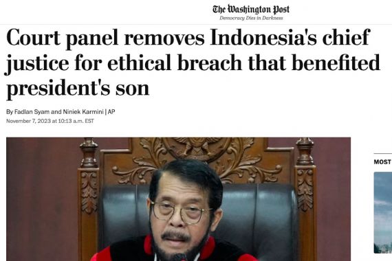 Media Luar Negeri Angkat Kasus Anwar Usman, Putusannya Dikaitkan Pencalonan Gibran - JPNN.COM