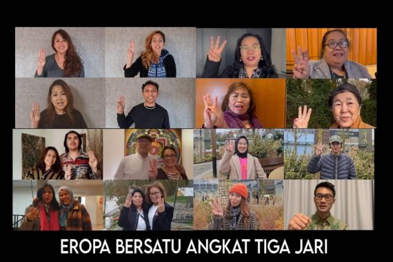 Diaspora Indonesia Pendukung Ganjar-Mahfud Sepakat Angkat Tiga Jari di Eropa Bersatu - JPNN.COM